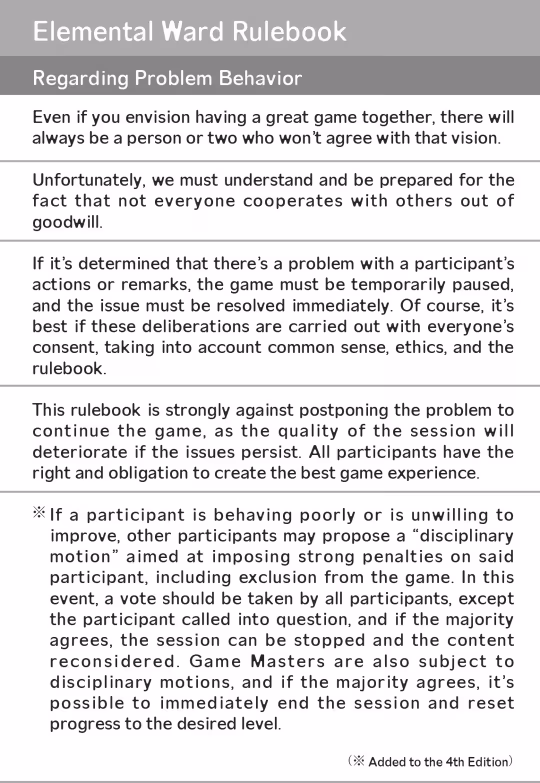 EWR Problem Behavior