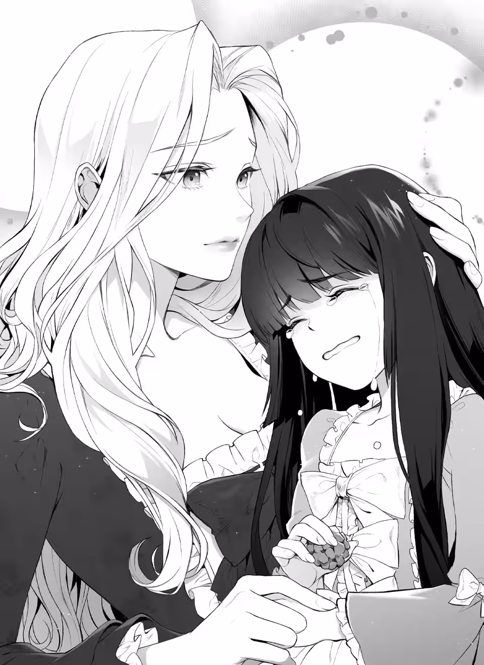 Abigale comforts a crying Blanche stricken with love